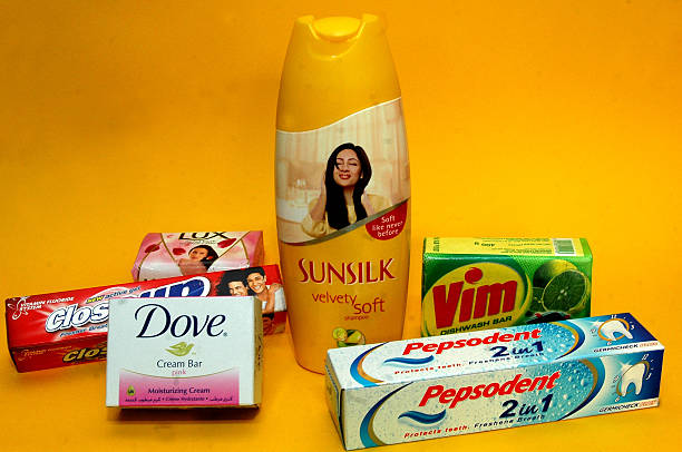 INDIA - FEBRUARY 19:  Hindustan Lever Ltd. products are arranged for a photograph in New Delhi, India, on Monday, Feb. 19, 2007. Hindustan Lever Ltd., India's biggest household products maker, may say profit in the three months ended Dec. 31 rose at the slowest pace in four quarters as a warmer-than-average winter cut sales of skin-care creams.  (Photo by Sondeep Shankar/Bloomberg via Getty Images)